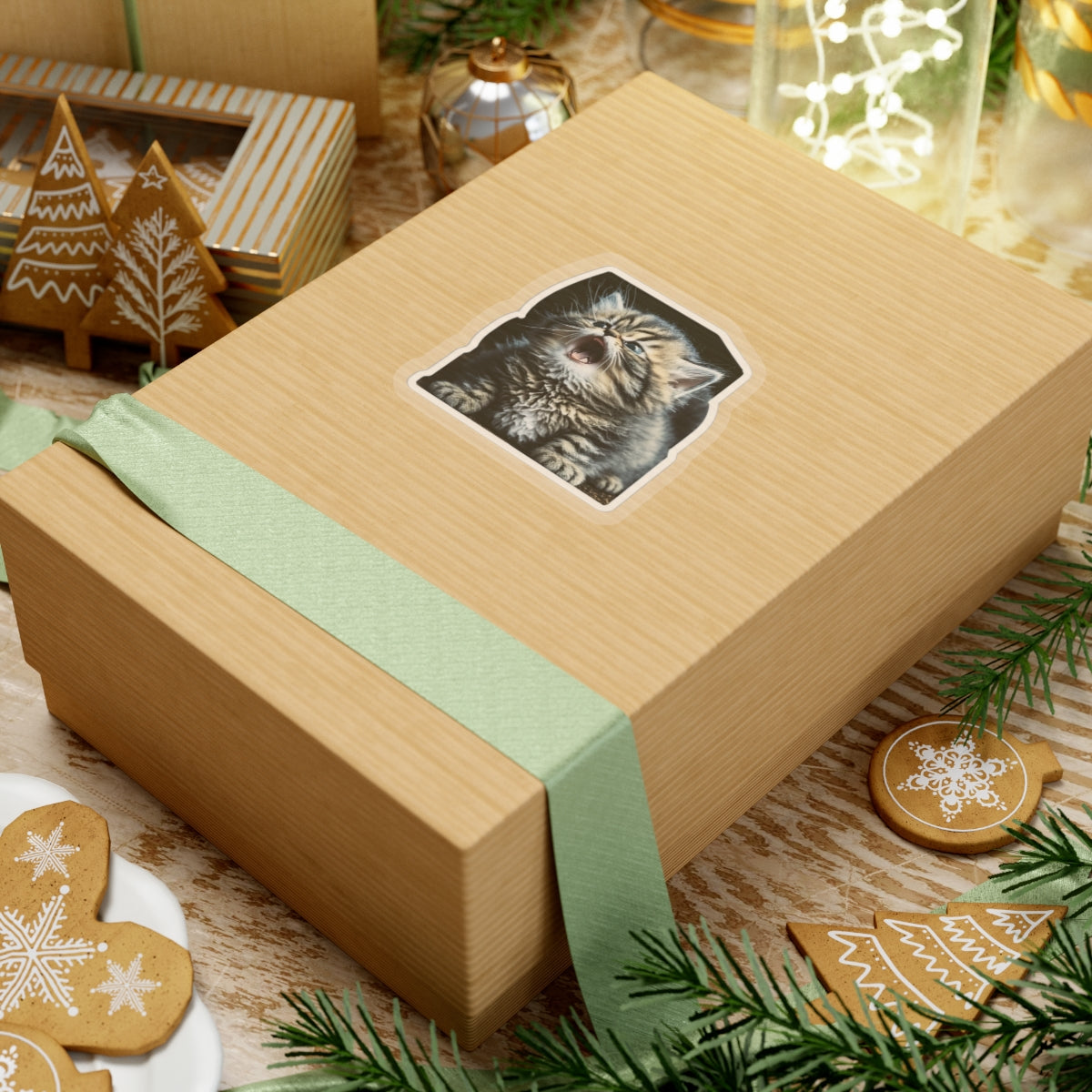 Kiss-Cut Sticker of cute funny siberian cat kitten for your collection