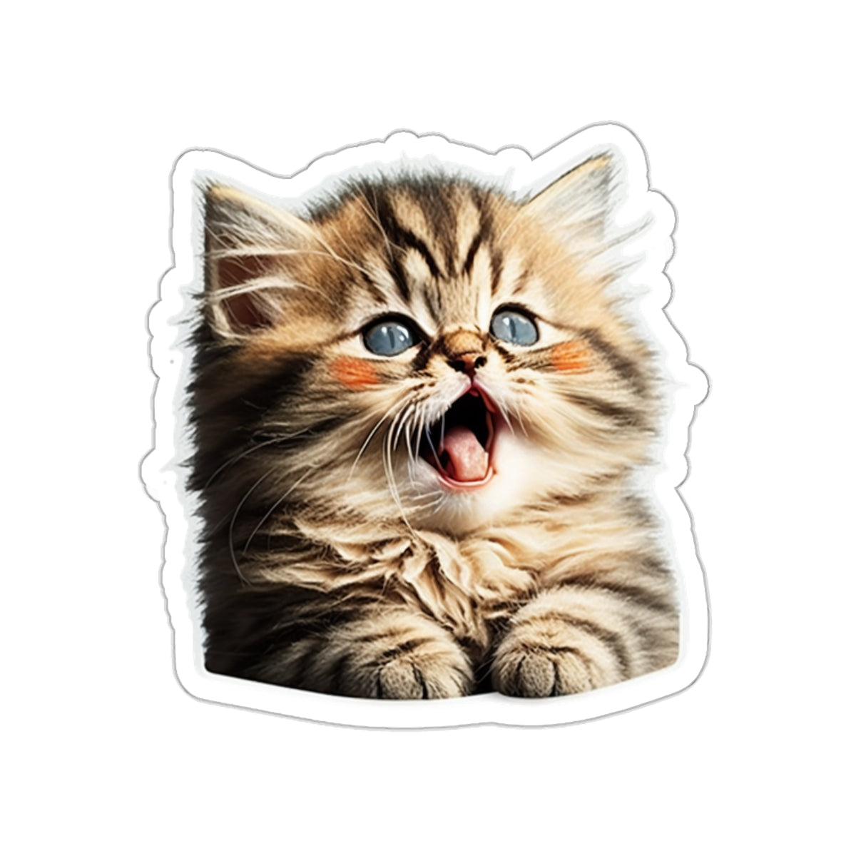 Kiss-Cut Sticker of cute funny golden chinchilla cat kitten for your collection