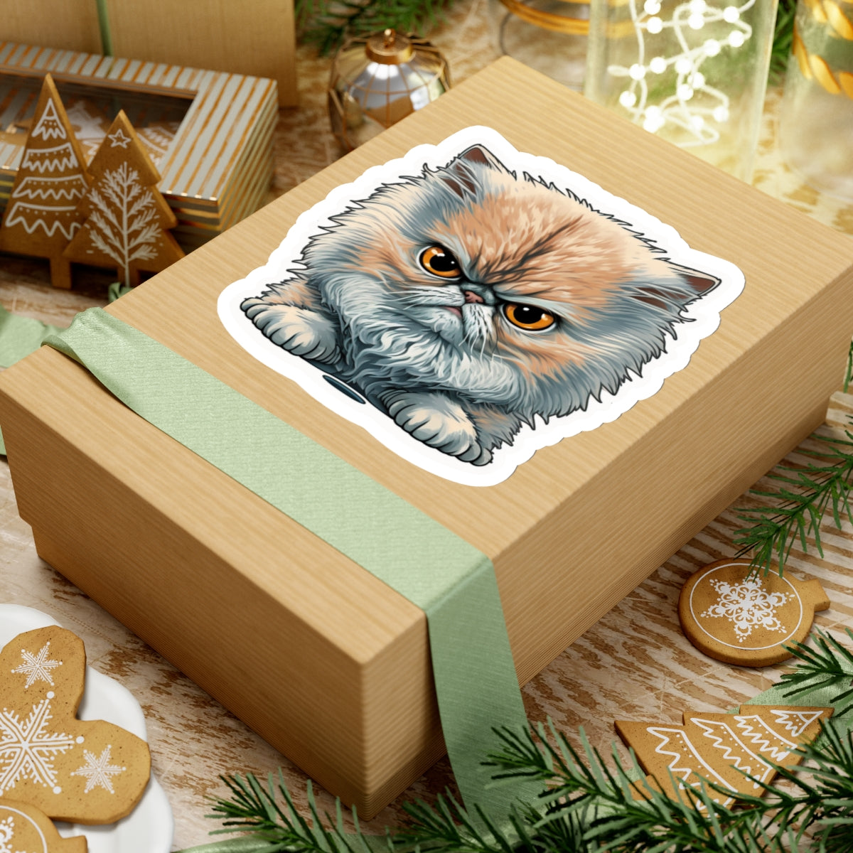 Kiss-Cut Sticker of cute funny angry cat kitten for your collection