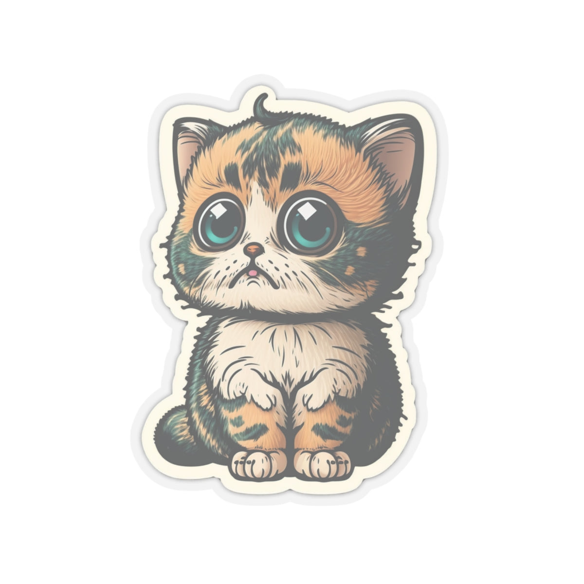 Kiss-Cut Sticker of cute funny cat kitten for your collection