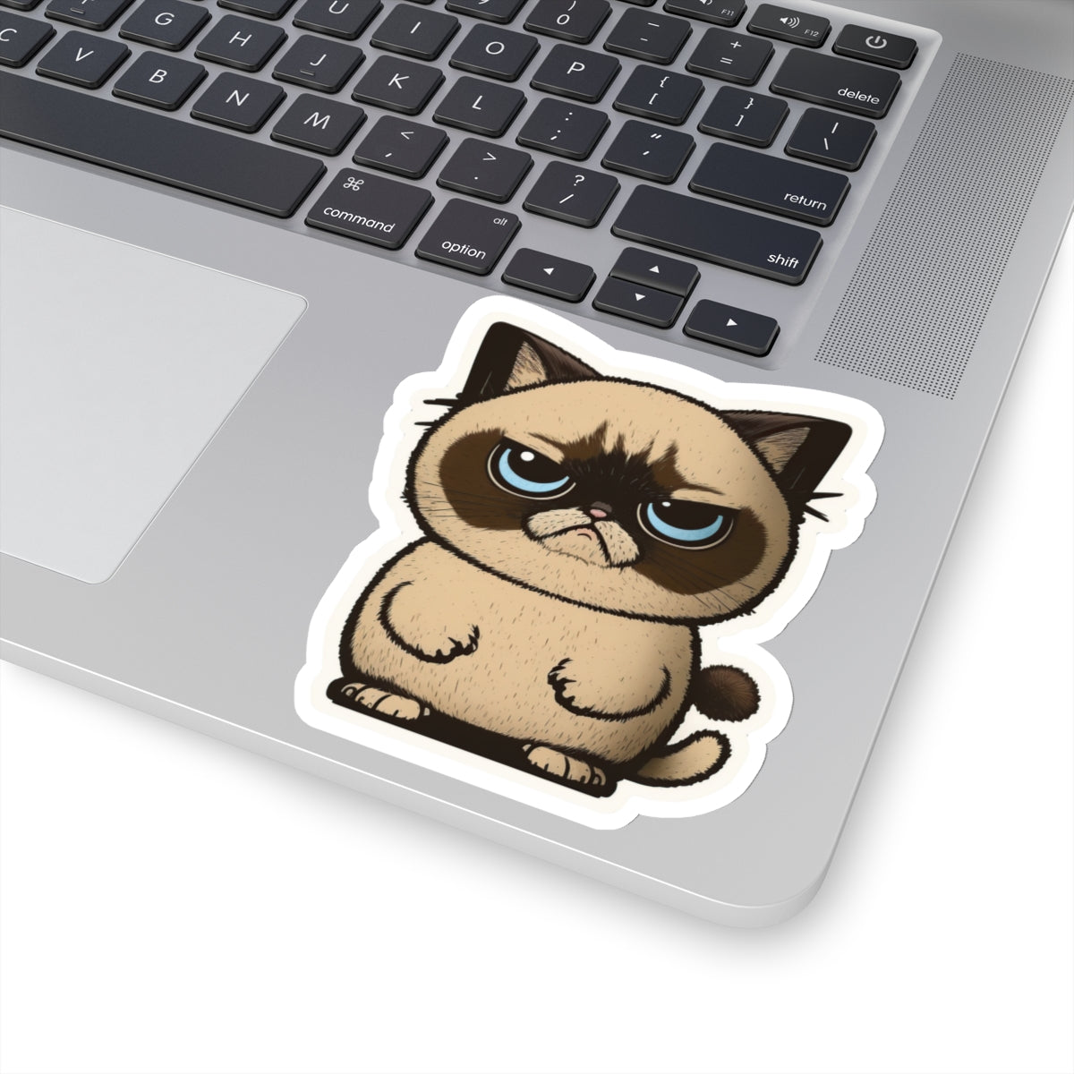 Kiss-Cut Sticker of cute funny grumpy siamise cat kitten for your collection