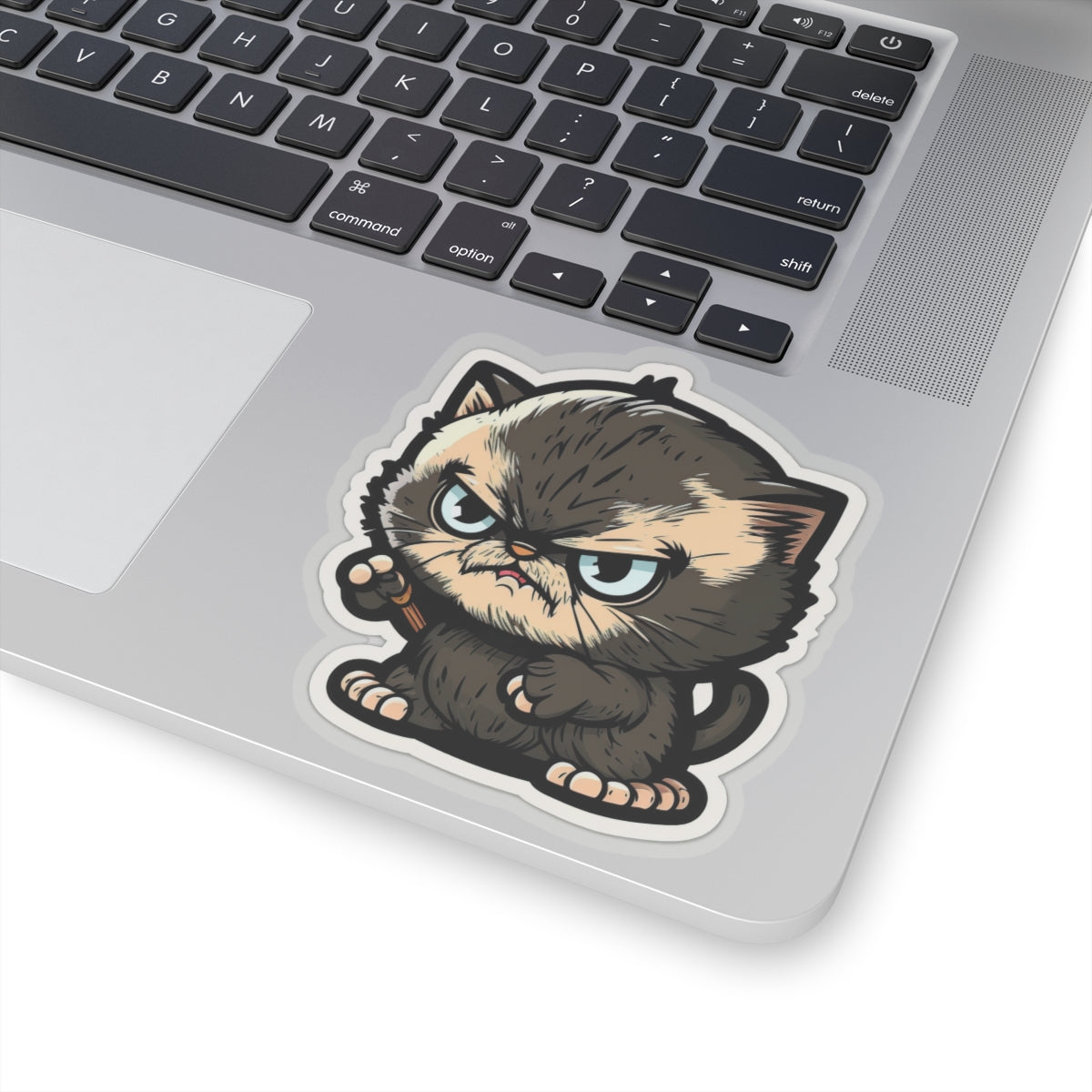 Kiss-Cut Sticker of cute funny angry anime cat kitten for your collection