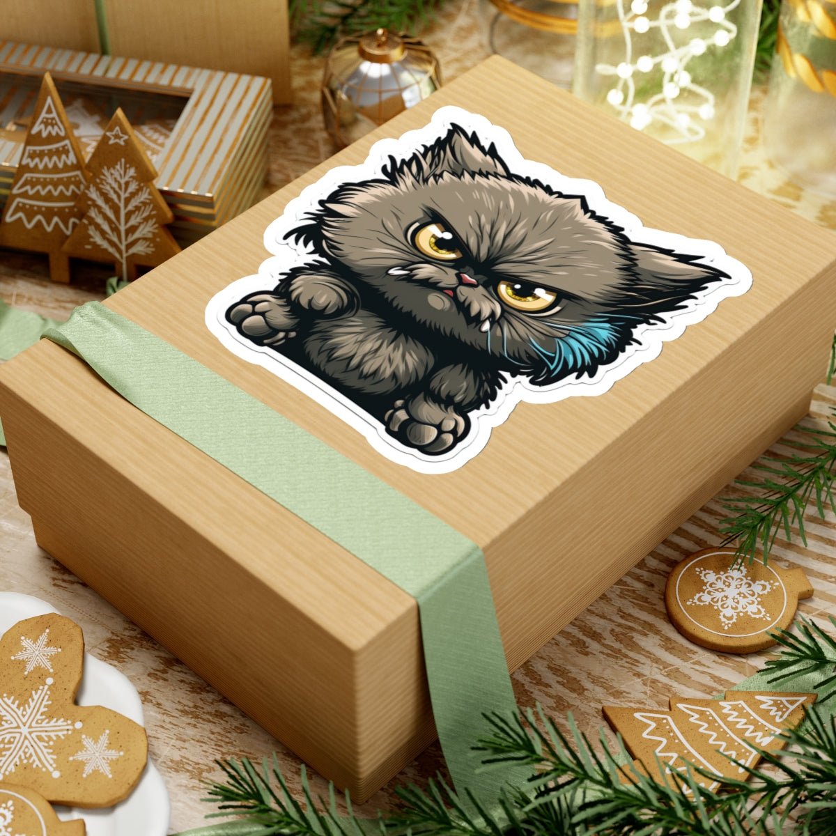 Kiss-Cut Sticker of cute funny cat kitten for your collection