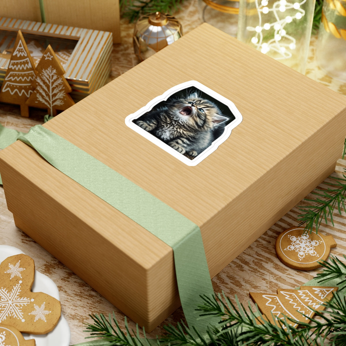 Kiss-Cut Sticker of cute funny siberian cat kitten for your collection