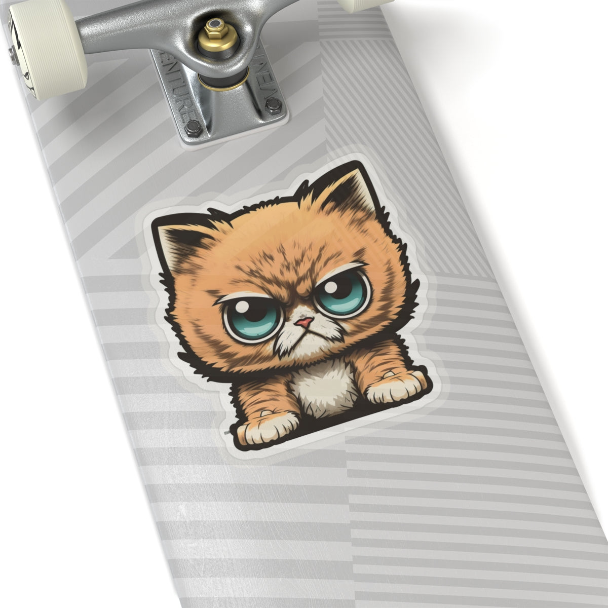 Kiss-Cut Sticker of cute funny angry anime cat kitten for your collection
