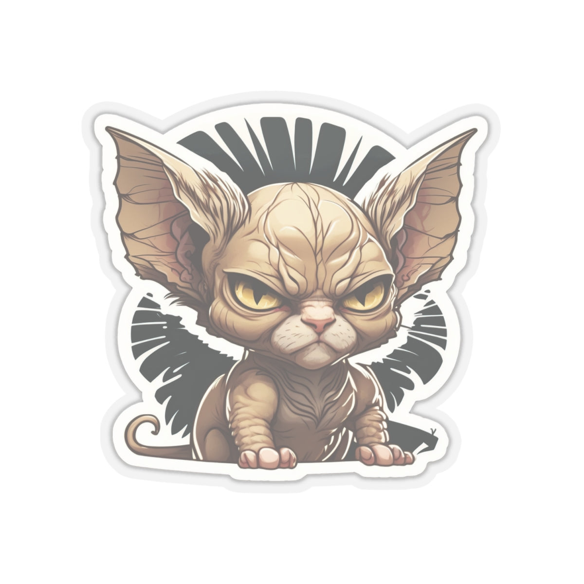 Kiss-Cut Sticker of cute funny angry sphinx cat kitten for your collection