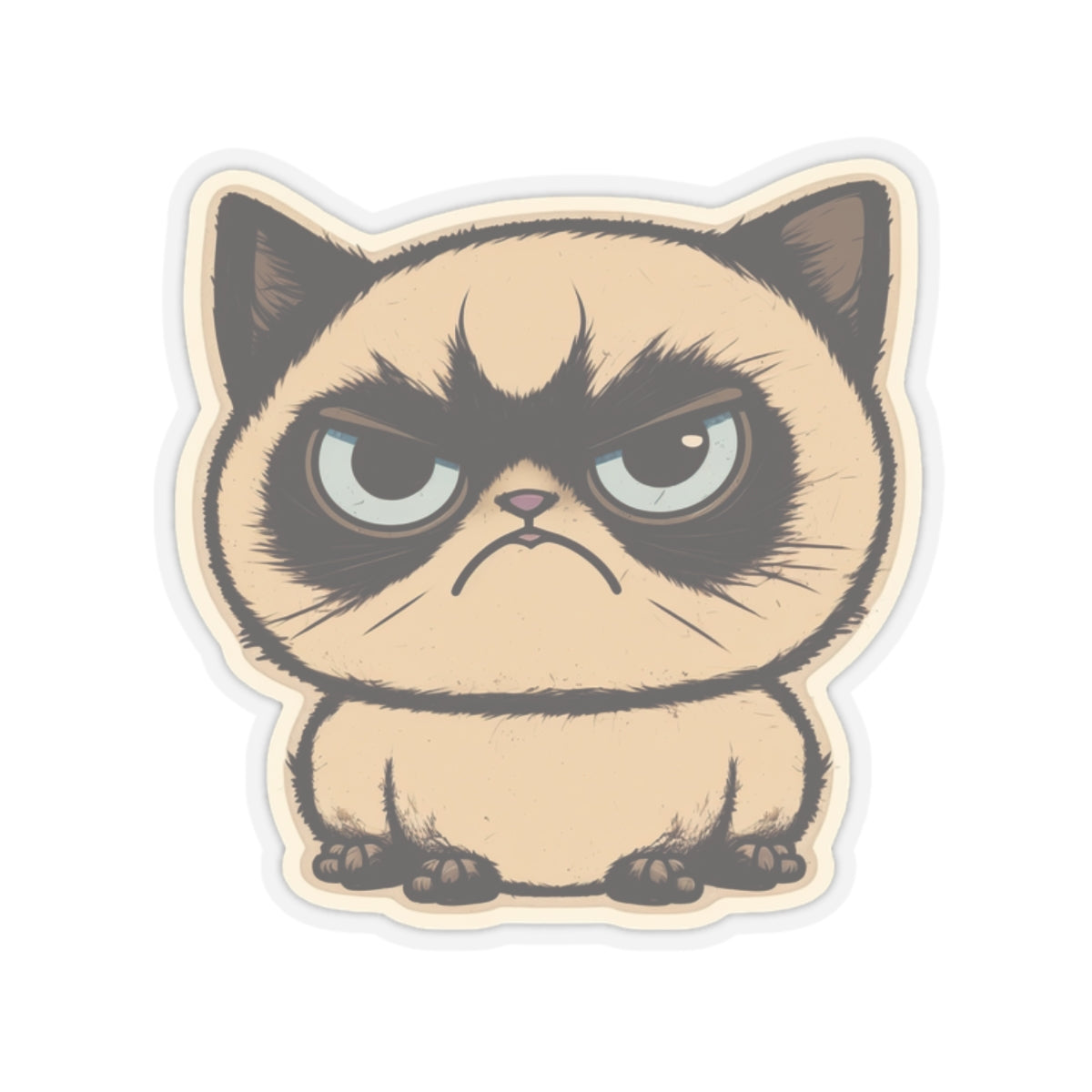 Kiss-Cut Sticker of cute funny siamise cat kitten for your collection