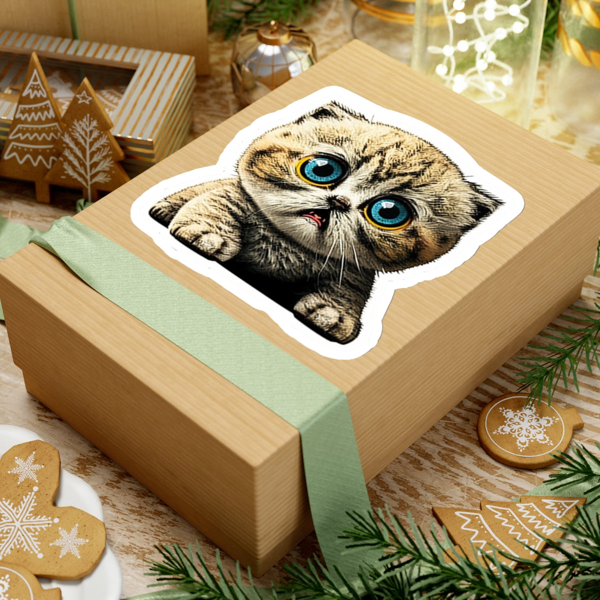 Kiss-Cut Sticker of cute funny cat kitten for your collection