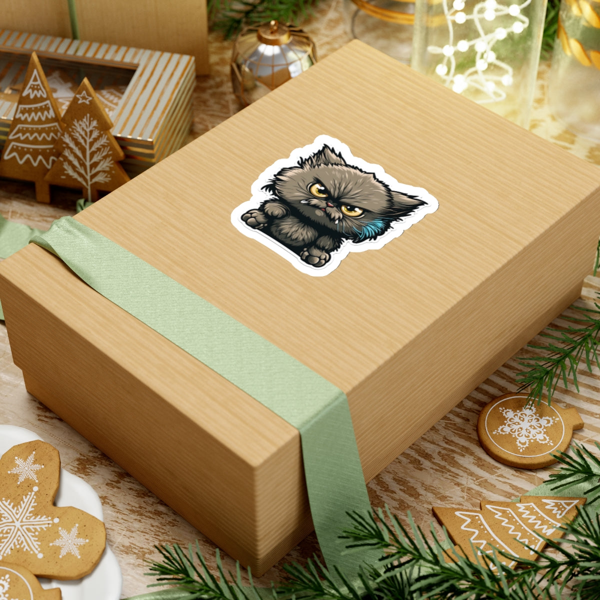 Kiss-Cut Sticker of cute funny cat kitten for your collection