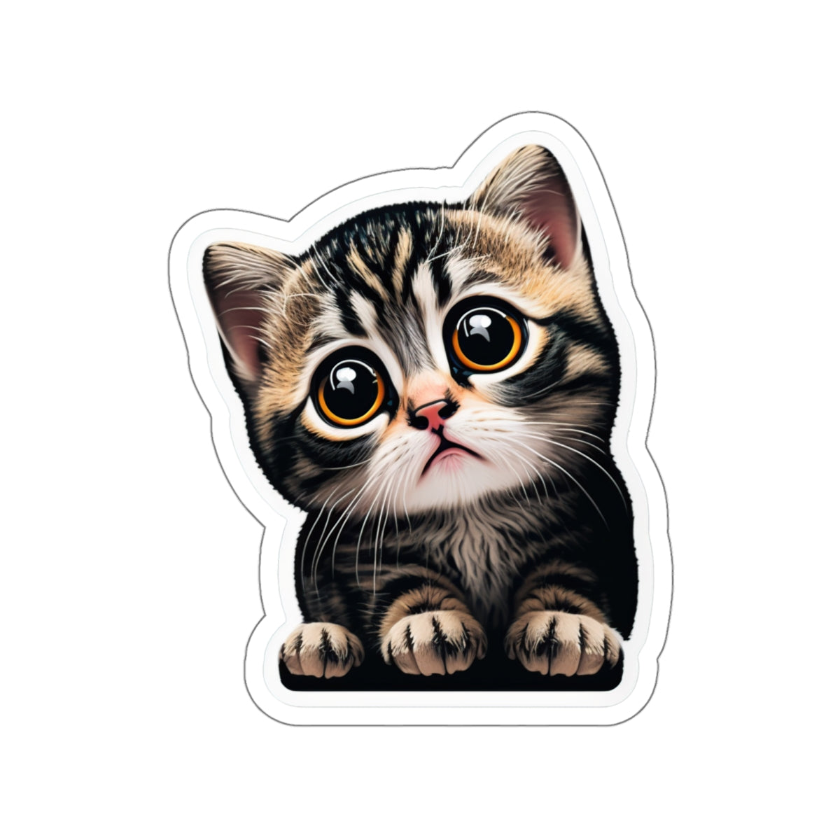 Kiss-Cut Sticker of cute funny cat kitten for your collection