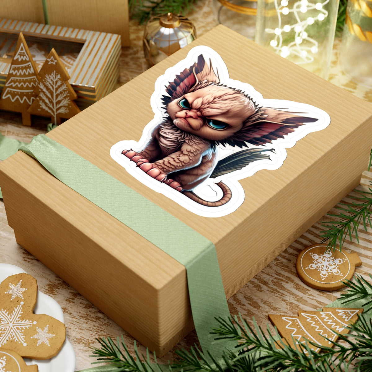 Copy of Kiss-Cut Sticker of cute funny angry sphinx cat kitten for your collection