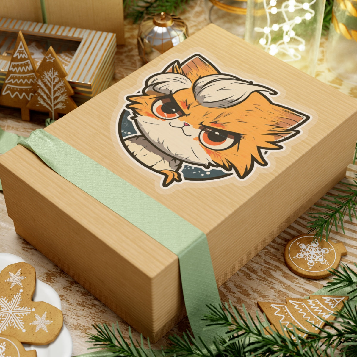 Kiss-Cut Sticker of cute funny anime cat kitten for your collection