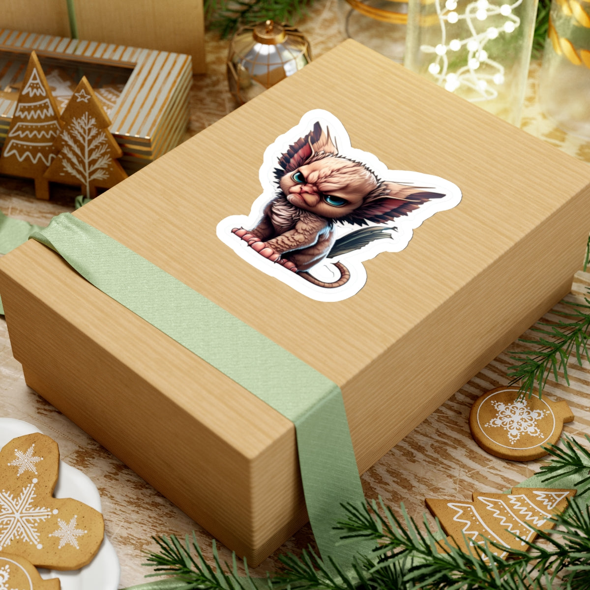 Copy of Kiss-Cut Sticker of cute funny angry sphinx cat kitten for your collection