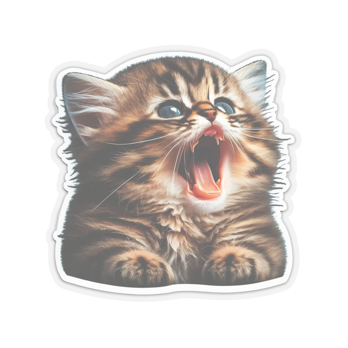 Kiss-Cut Sticker of cute funny golden chinchilla cat kitten for your collection