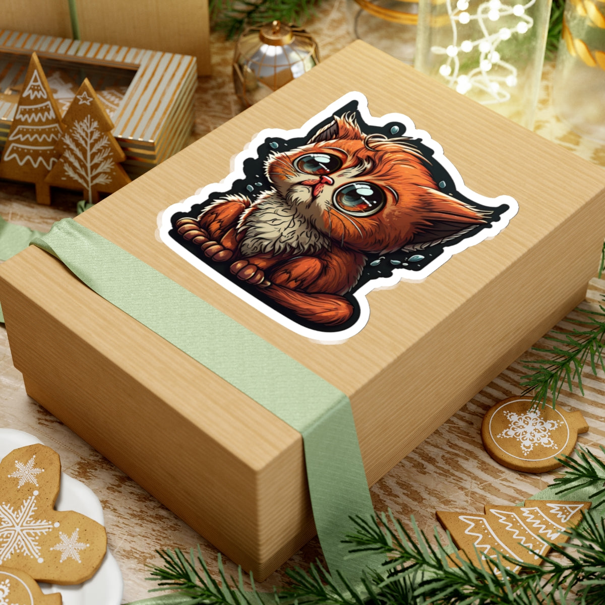 Kiss-Cut Sticker of cute funny cat kitten for your collection