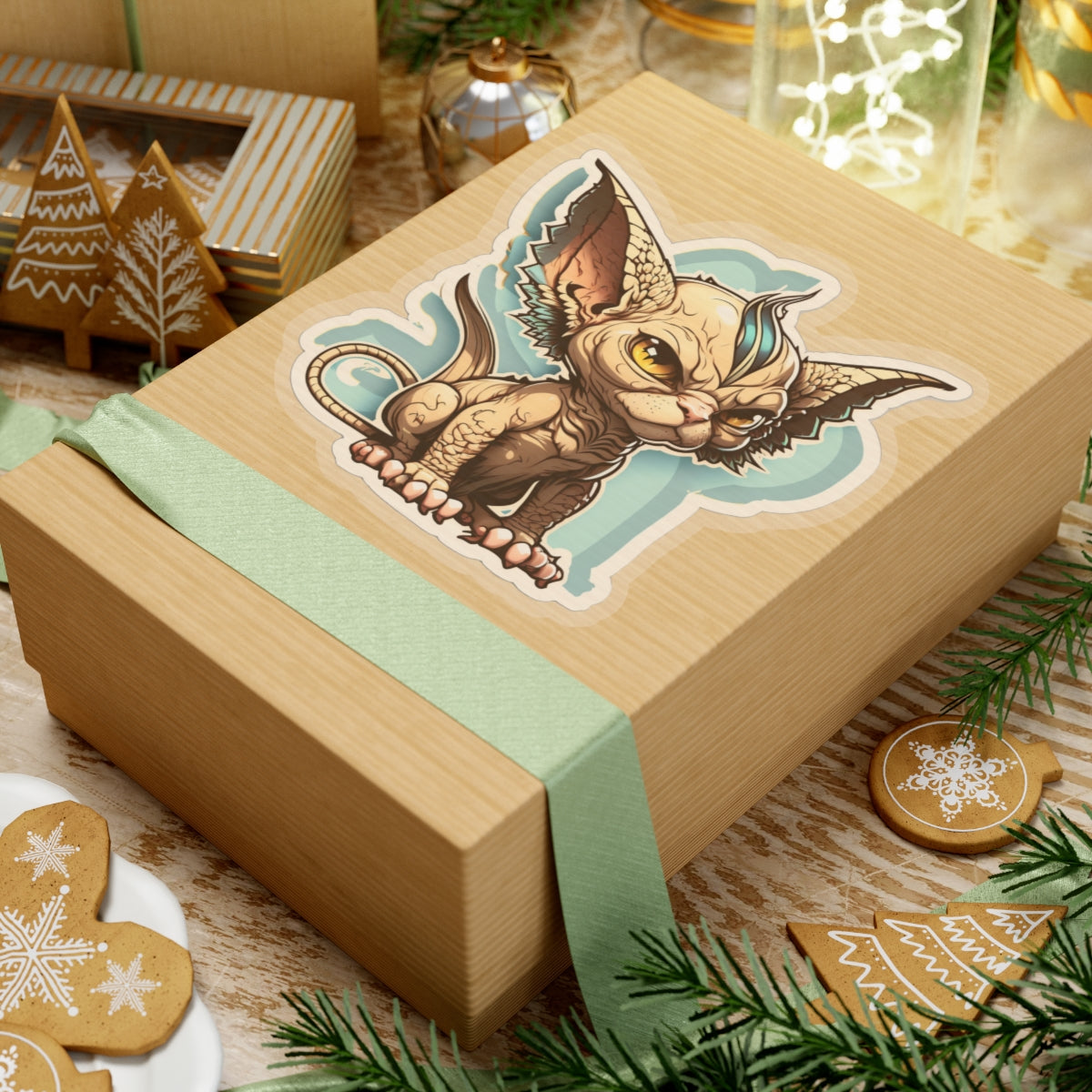 Kiss-Cut Sticker of cute funny angry sphinx cat kitten for your collection
