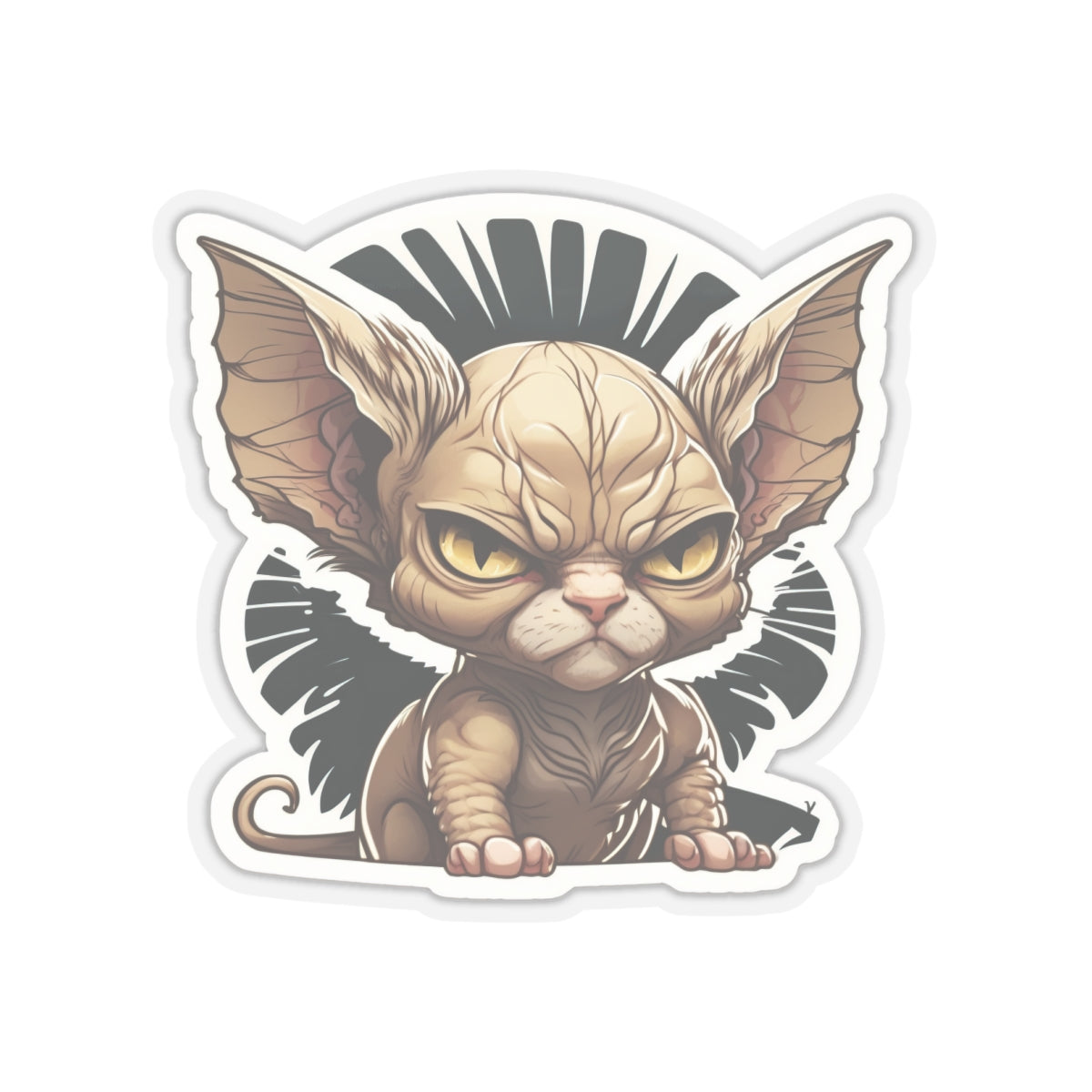 Kiss-Cut Sticker of cute funny angry sphinx cat kitten for your collection