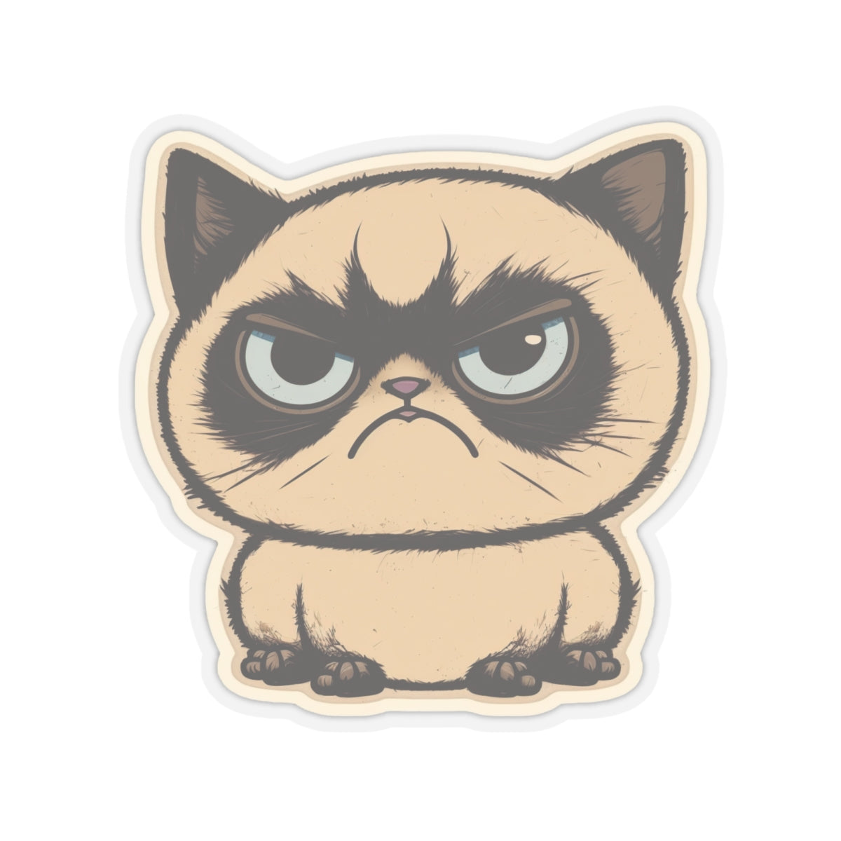 Kiss-Cut Sticker of cute funny siamise cat kitten for your collection