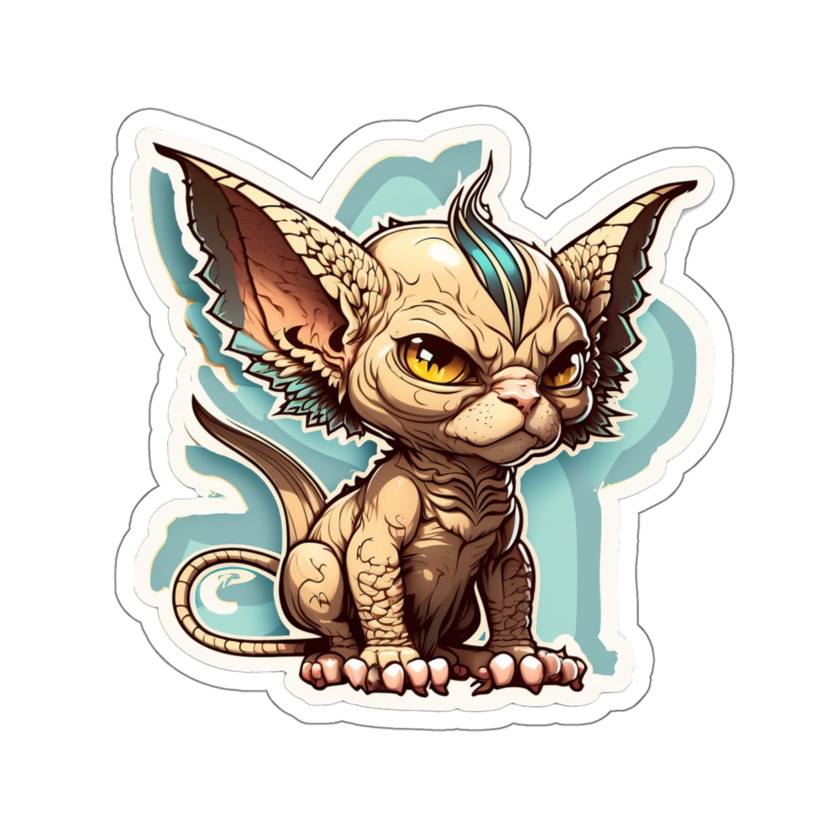 Kiss-Cut Sticker of cute funny angry sphinx cat kitten for your collection