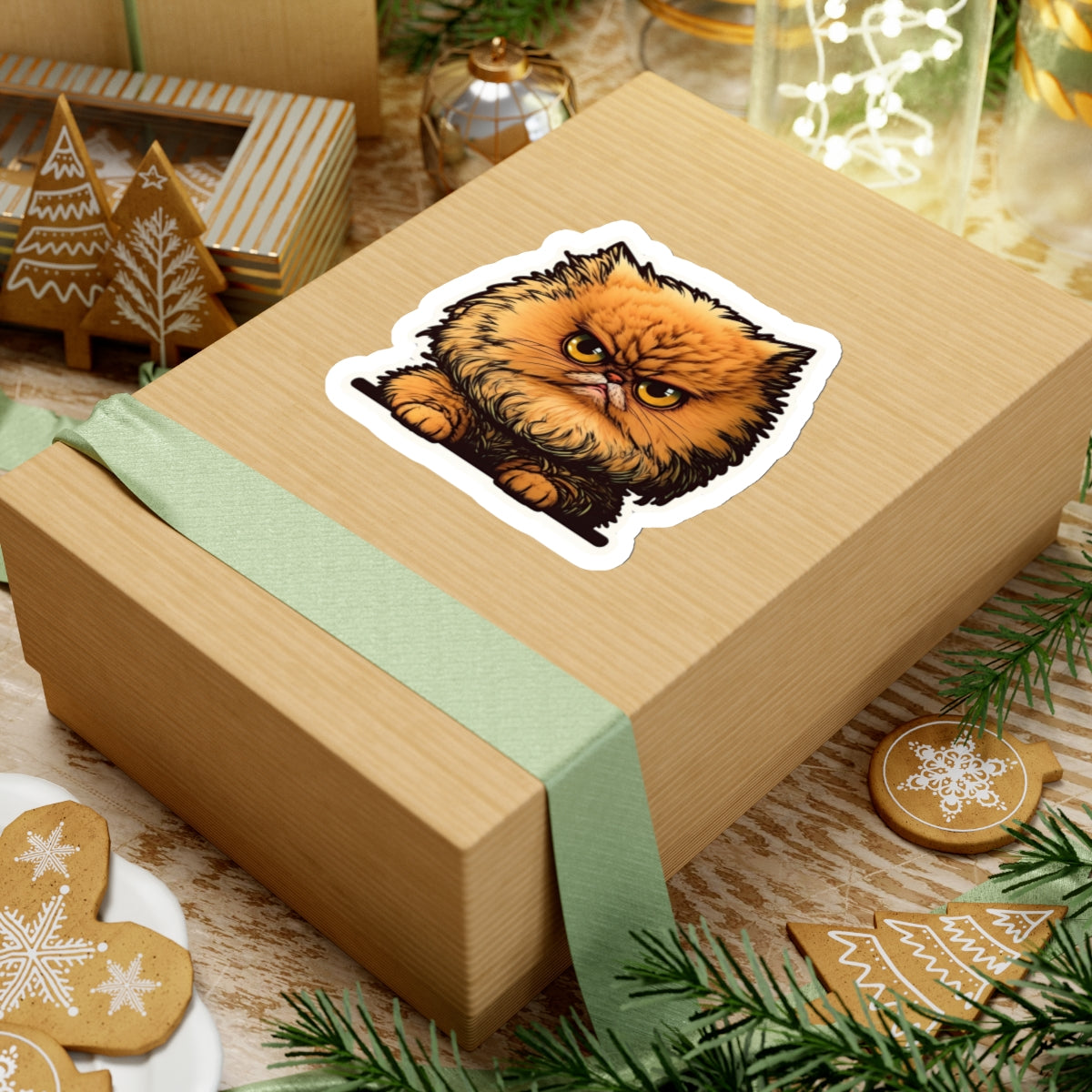 Kiss-Cut Sticker of cute funny angry cat kitten for your collection