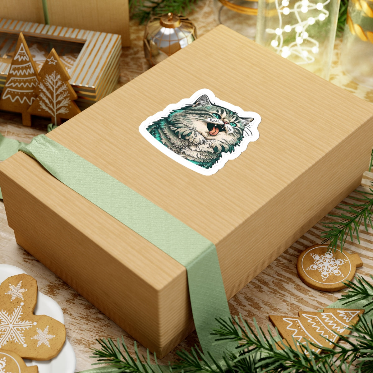 Kiss-Cut Sticker of cute funny siberian cat for your collection