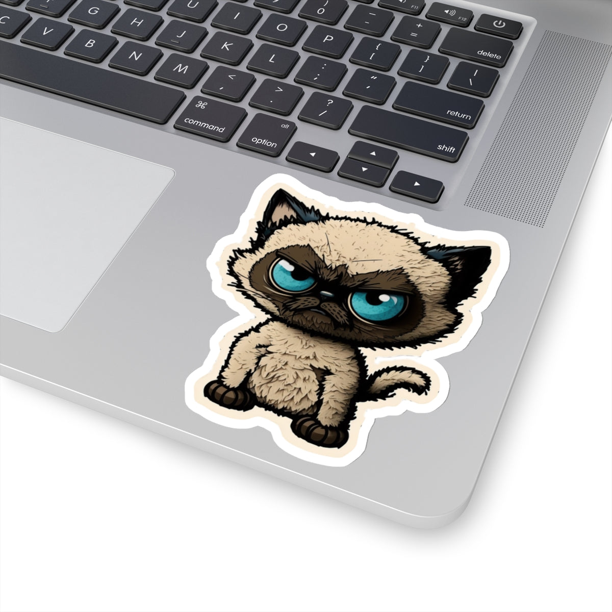 Kiss-Cut Sticker of cute funny angry siamise cat kitten for your collection