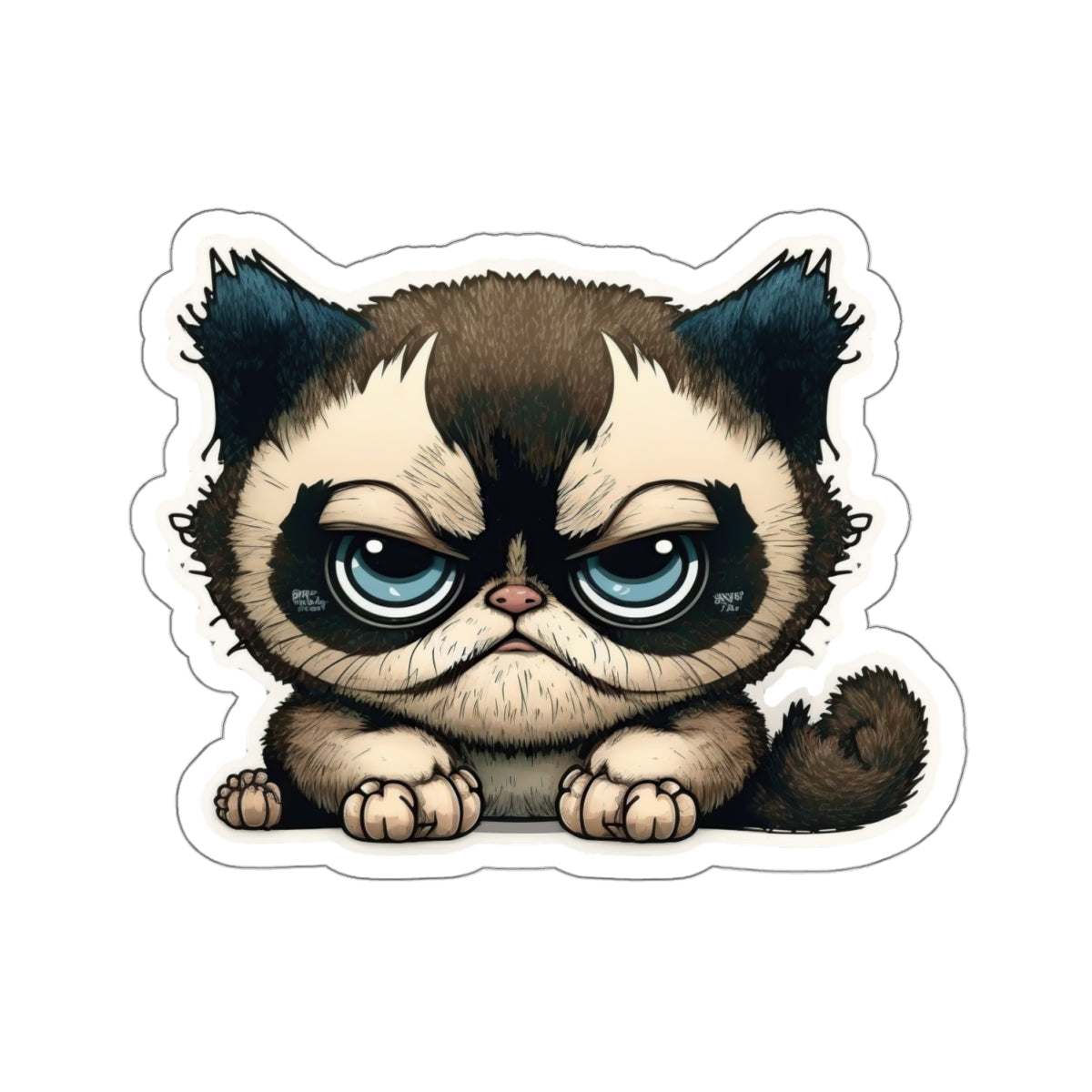 Kiss-Cut Sticker of cute funny cat kitten for your collection