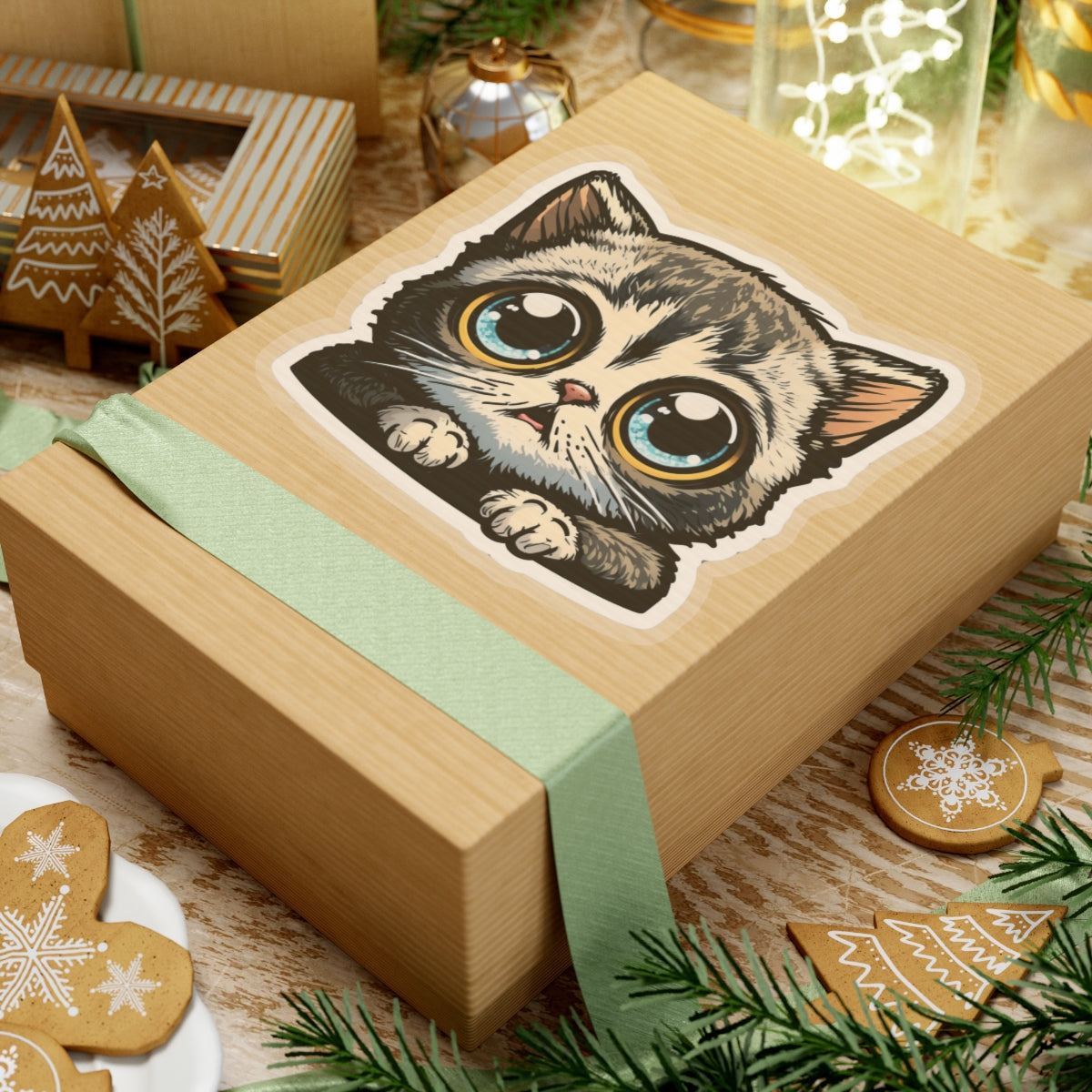 Kiss-Cut Sticker of cute funny cat kitten for your collection