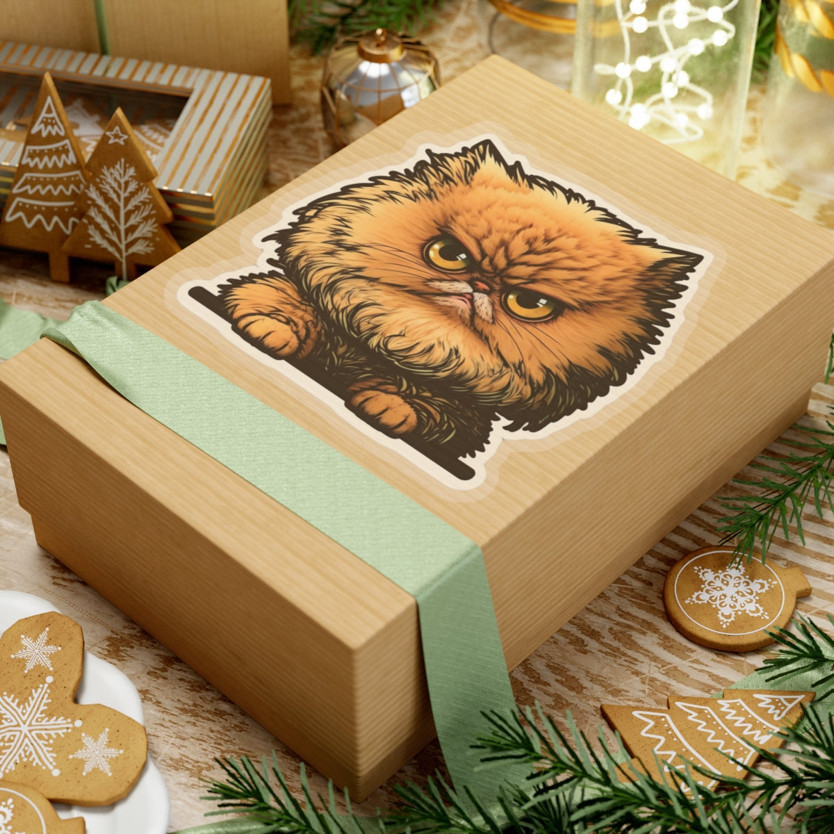 Kiss-Cut Sticker of cute funny angry cat kitten for your collection