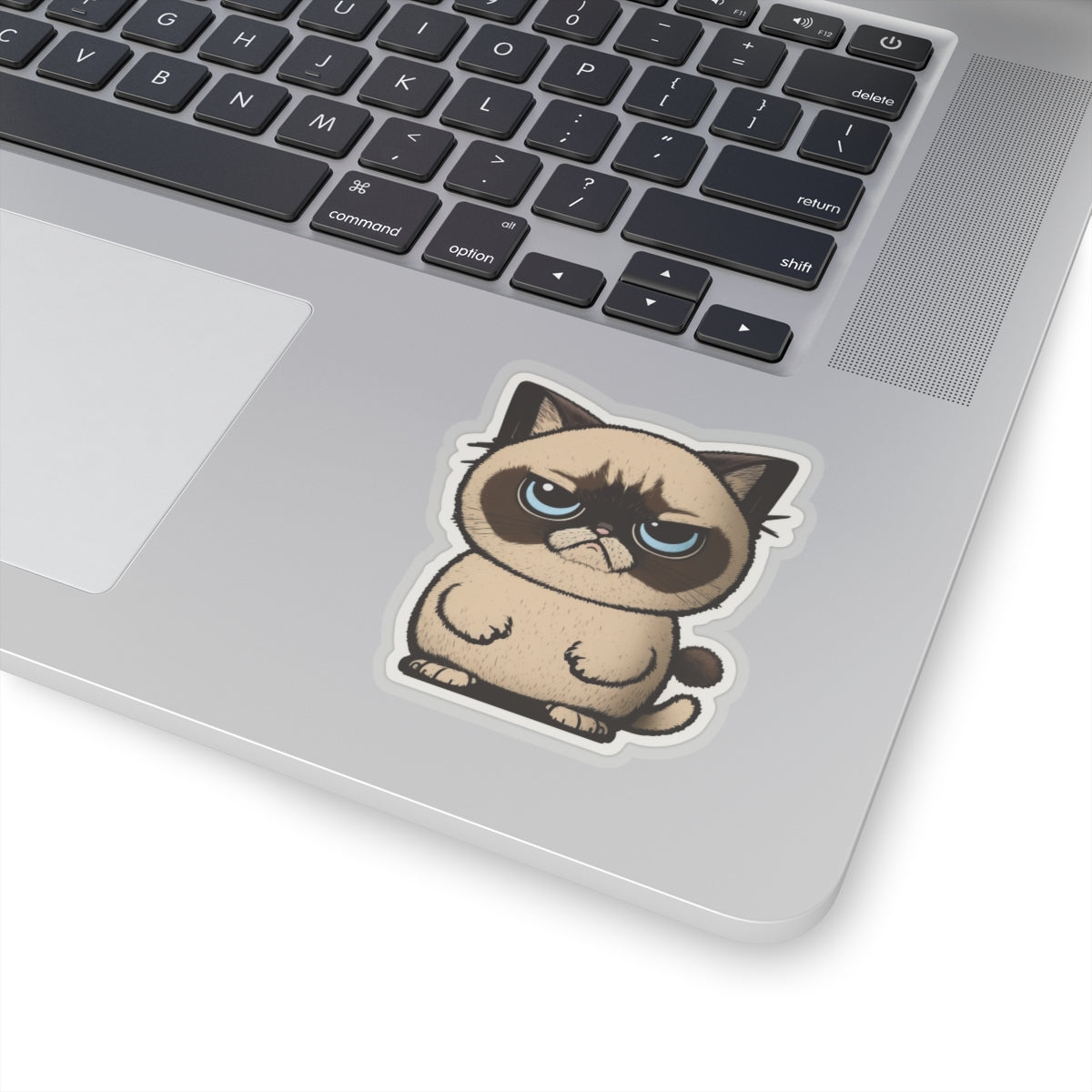 Kiss-Cut Sticker of cute funny grumpy siamise cat kitten for your collection