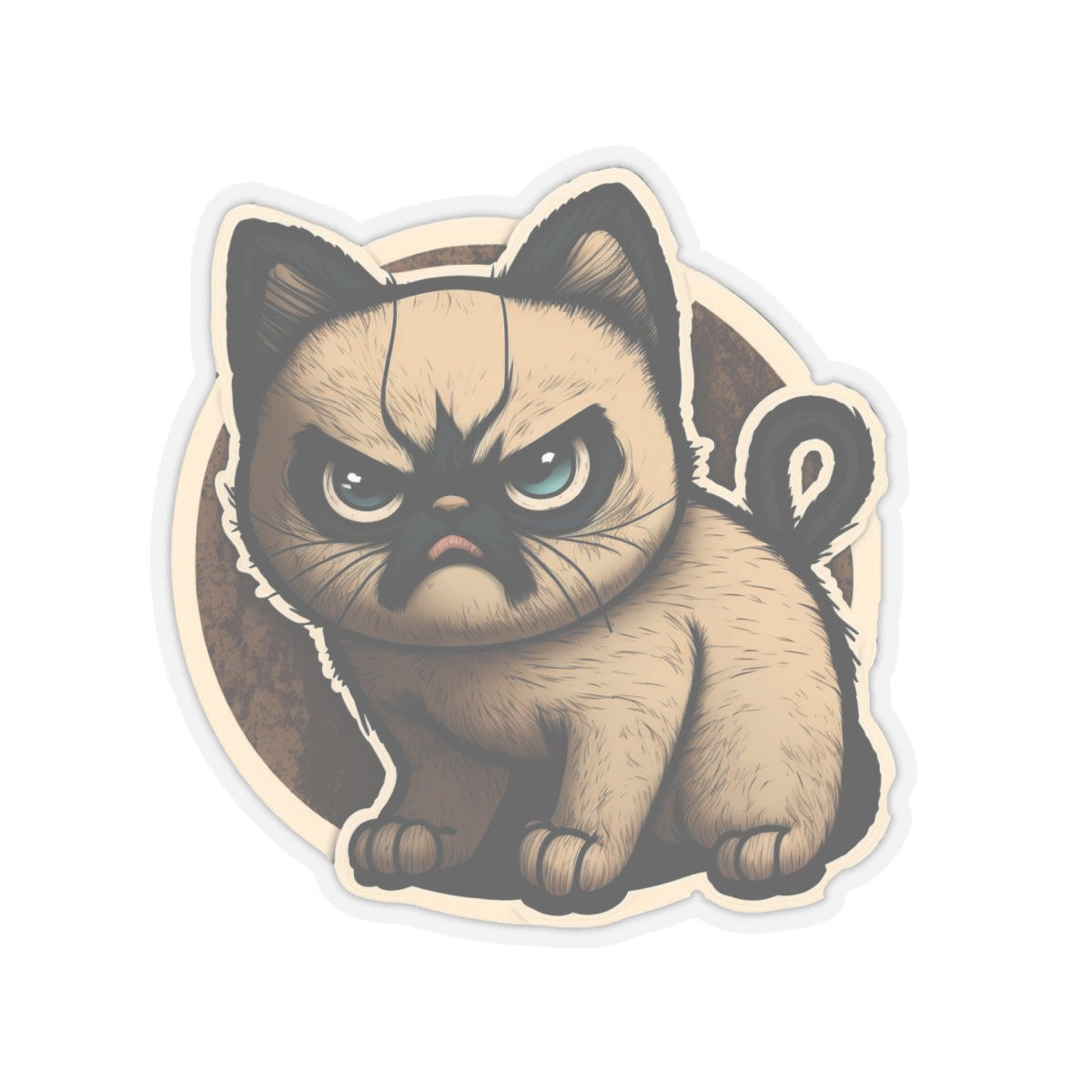Kiss-Cut Sticker of cute funny siamise cat kitten  for your collection