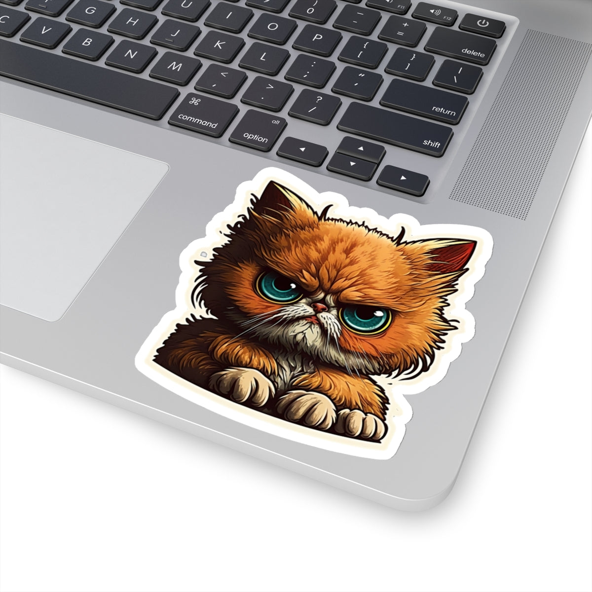 Kiss-Cut Sticker of cute funny angry red cat kitten for your collection