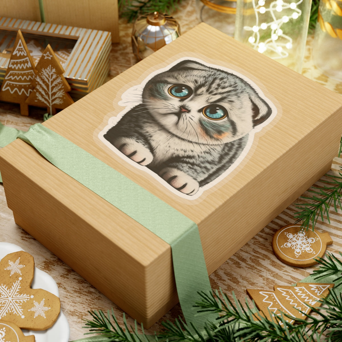 Kiss-Cut Sticker of cute funny cat kitten  for your collection