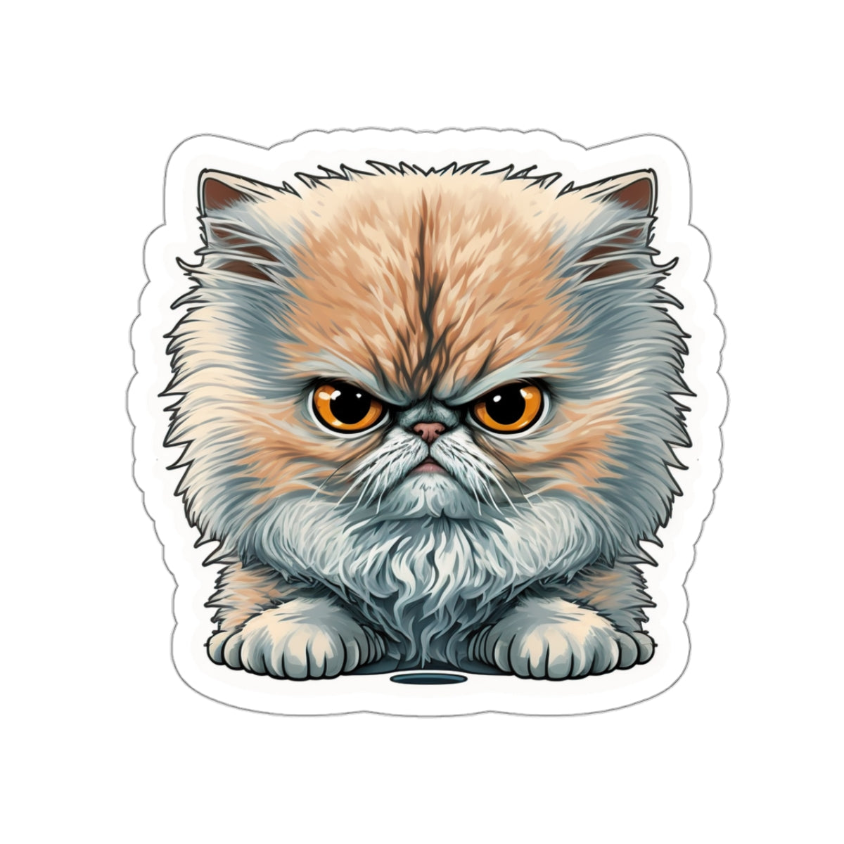 Kiss-Cut Sticker of cute funny angry cat kitten for your collection
