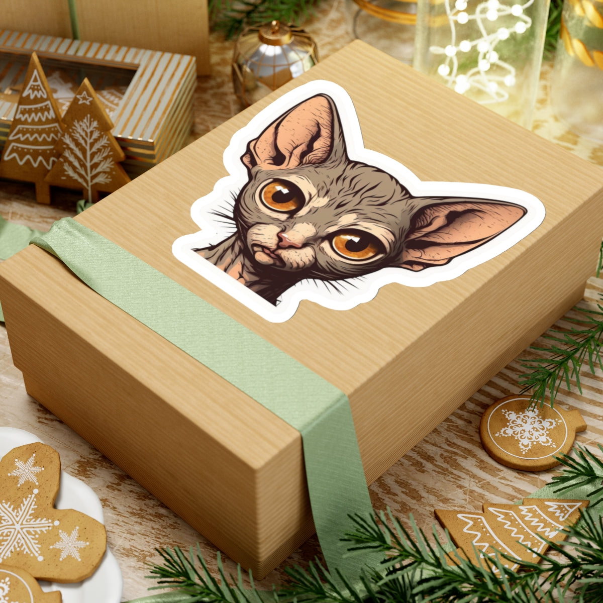 Kiss-Cut Sticker of cute funny sphinx cat kitten for your collection