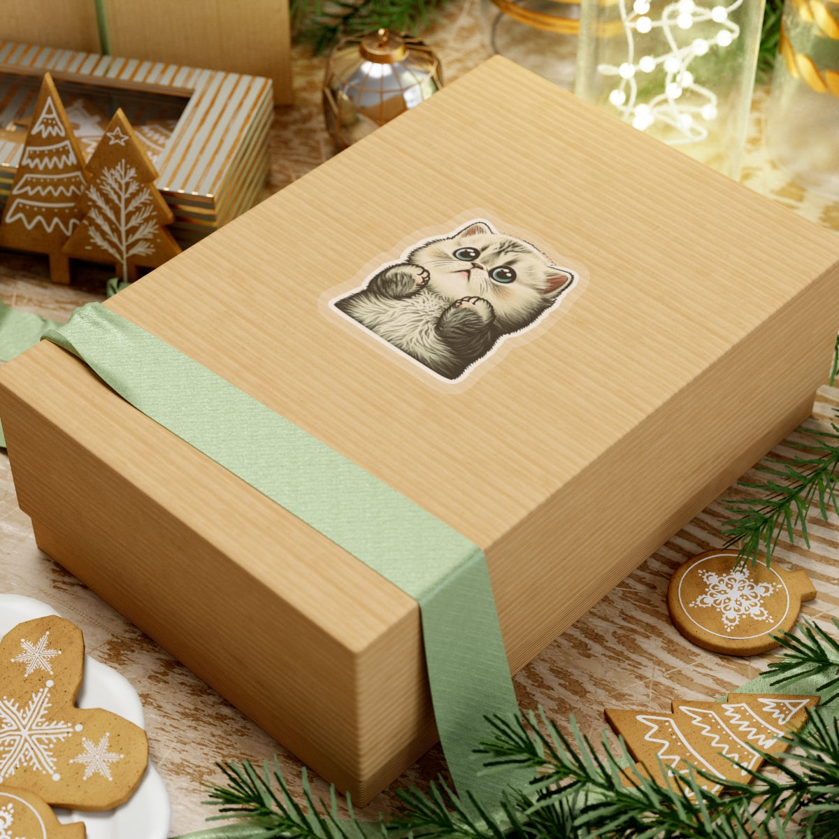 Kiss-Cut Sticker of cute funny cat kitten for your collection