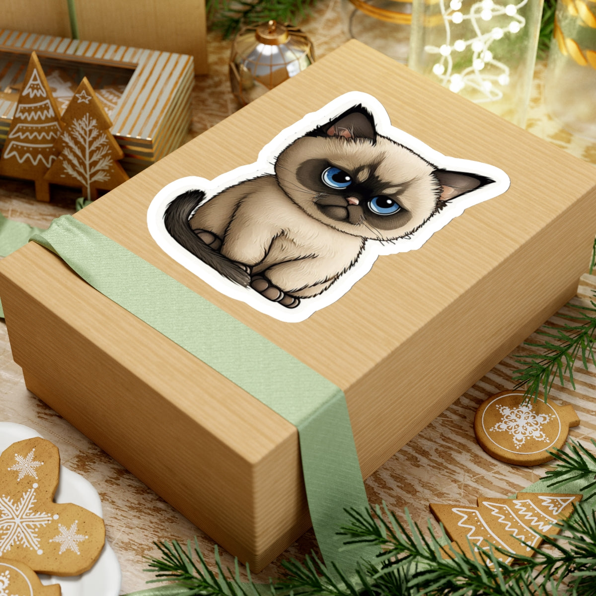 Kiss-Cut Sticker of cute funny cat kitten for your collection