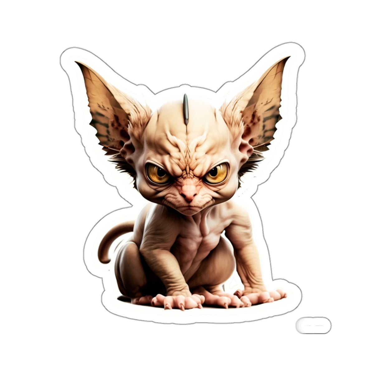 Kiss-Cut Sticker of cute funny angry sphinx cat kitten for your collection