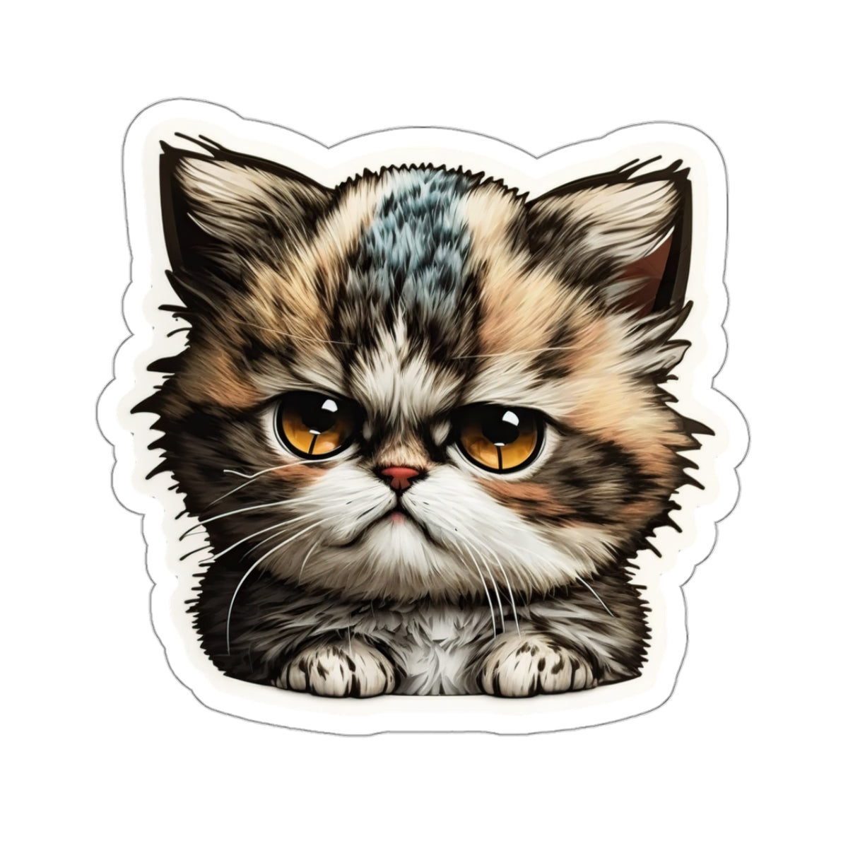 Kiss-Cut Sticker of cute funny grumpy cat kitten for your collection