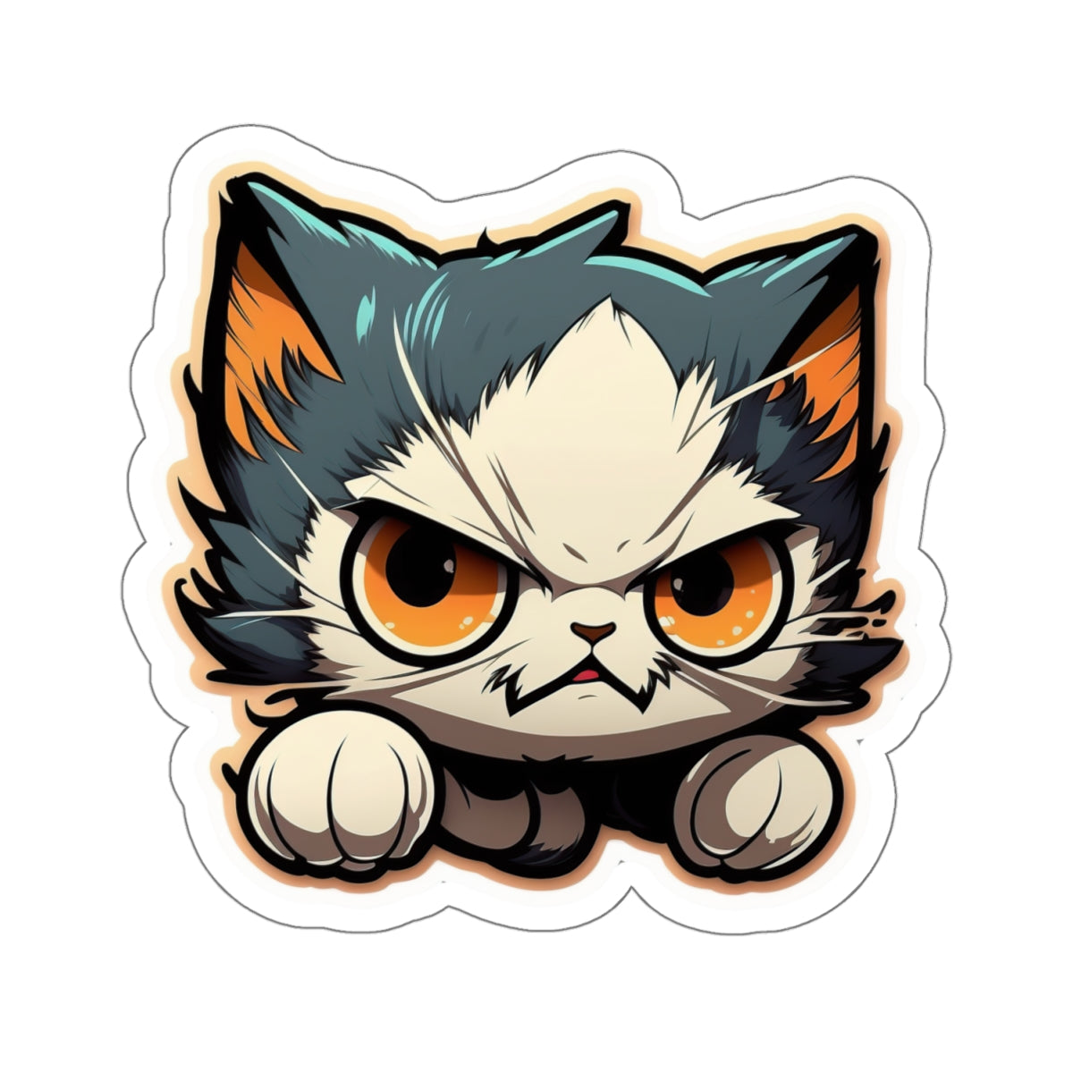 Kiss-Cut Sticker of cute funny anime cat kitten for your collection
