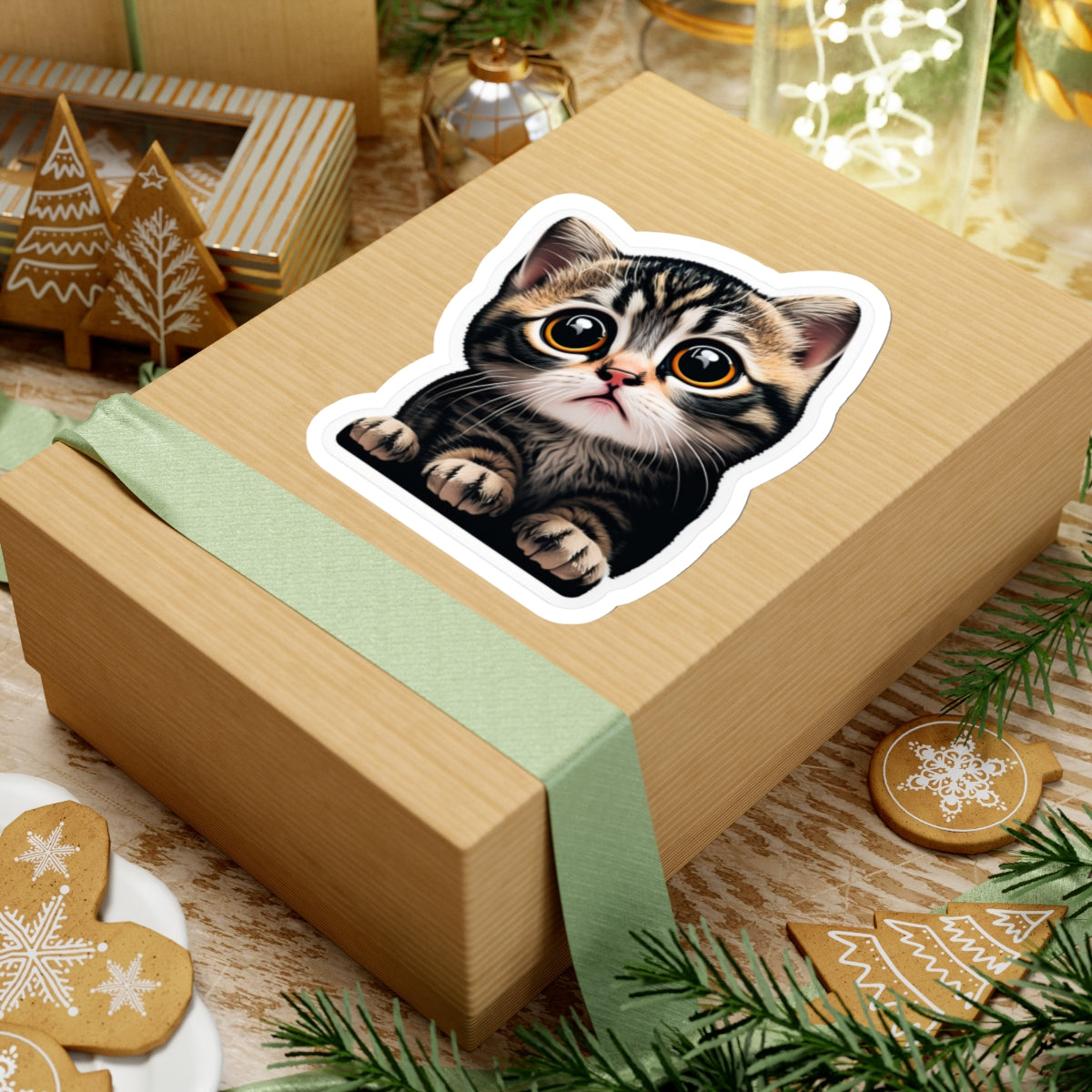 Kiss-Cut Sticker of cute funny cat kitten for your collection