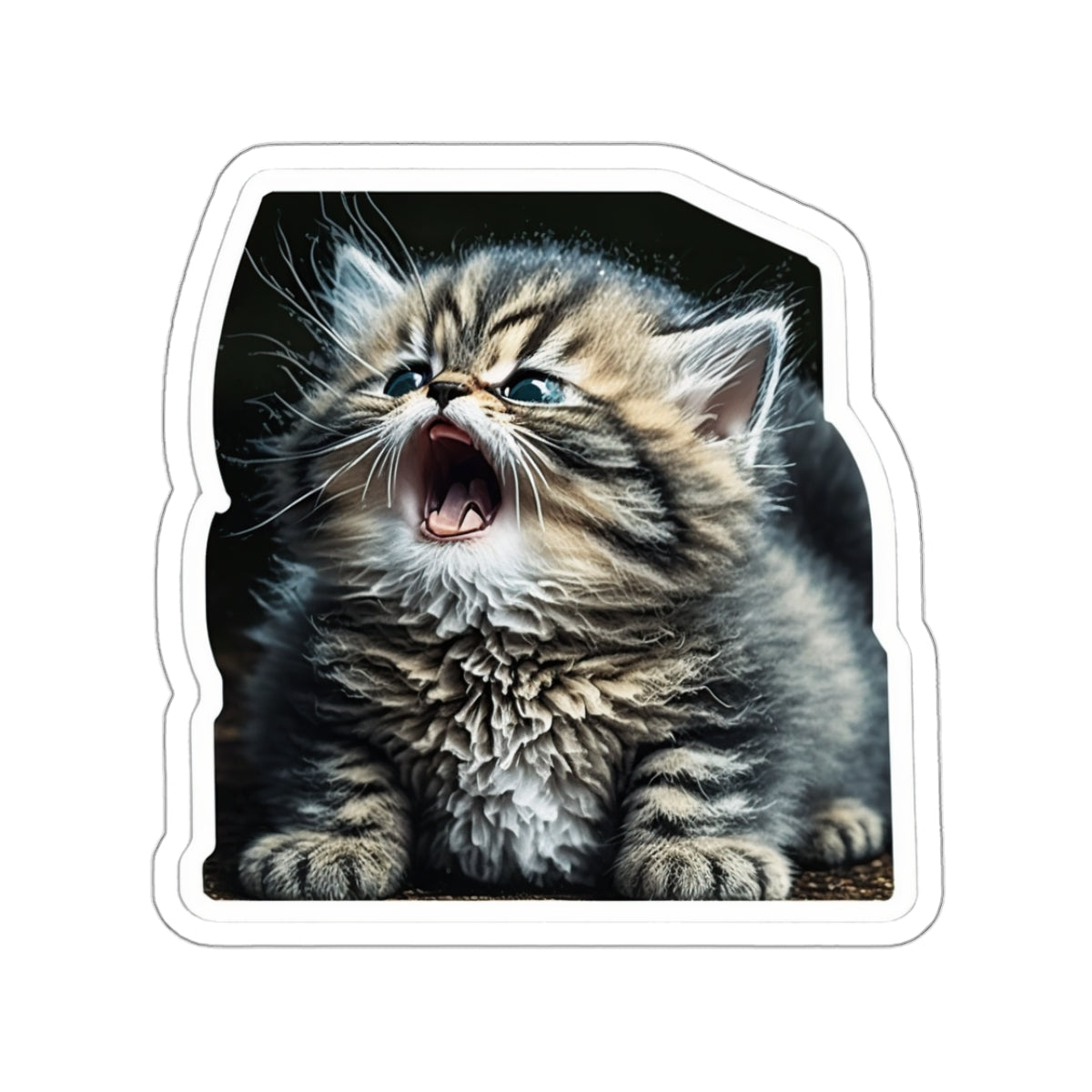 Kiss-Cut Sticker of cute funny siberian cat kitten for your collection