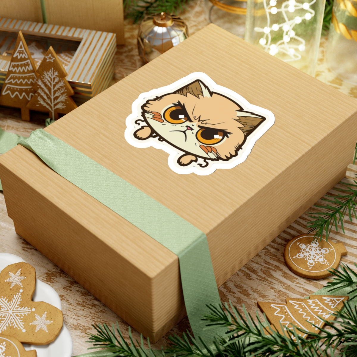 Kiss-Cut Sticker of cute funny anime cat kitten for your collection