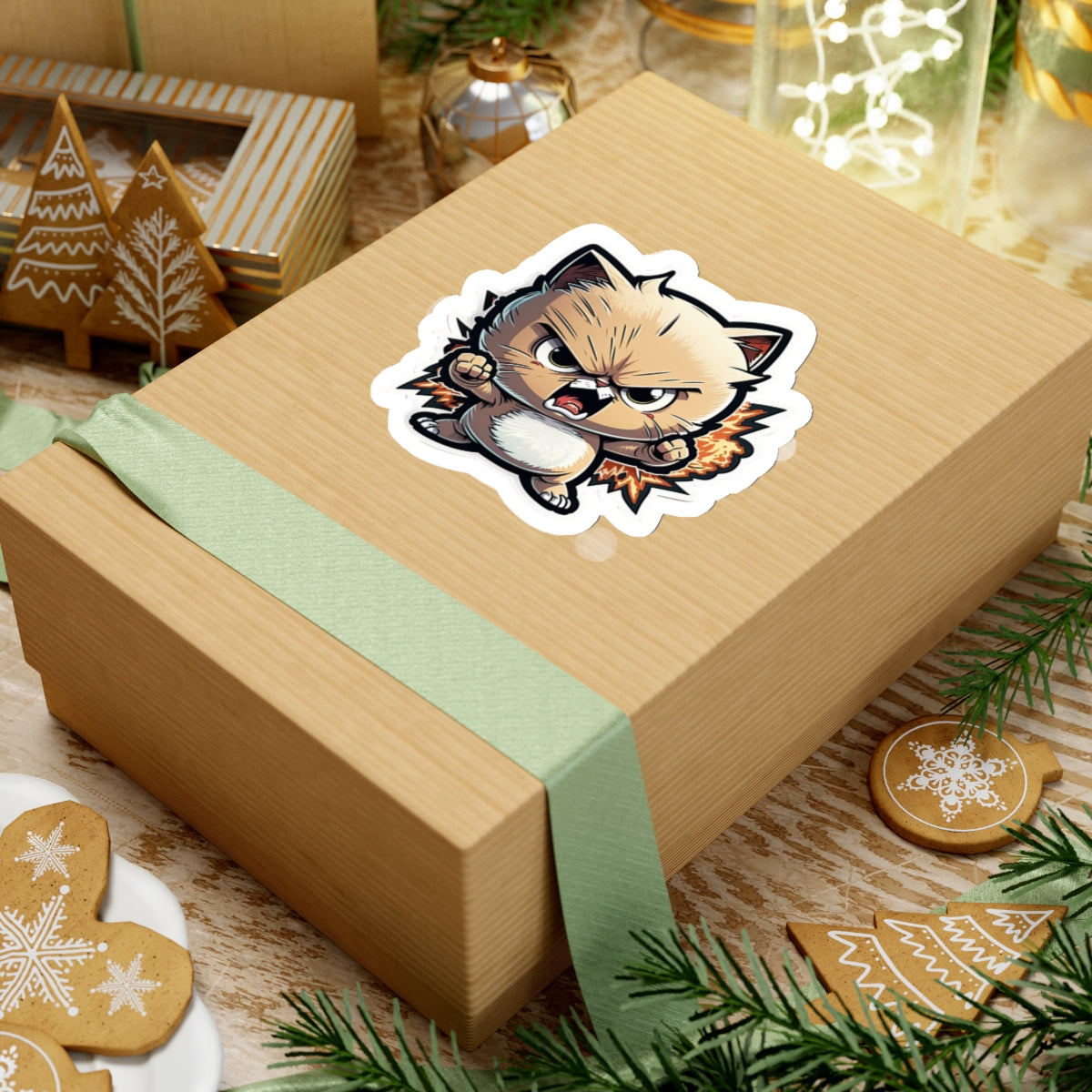 Kiss-Cut Sticker of cute funny anime cat kitten for your collection