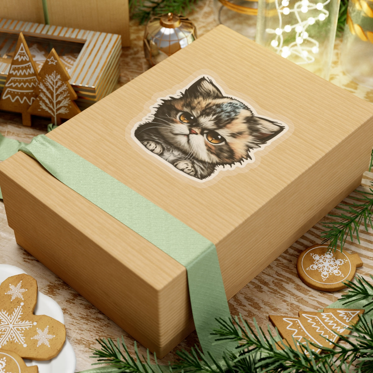 Kiss-Cut Sticker of cute funny grumpy cat kitten for your collection