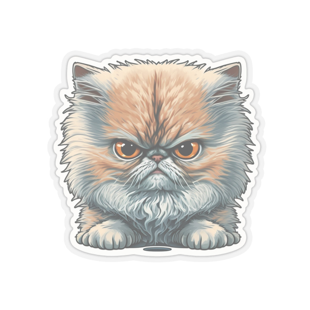 Kiss-Cut Sticker of cute funny angry cat kitten for your collection