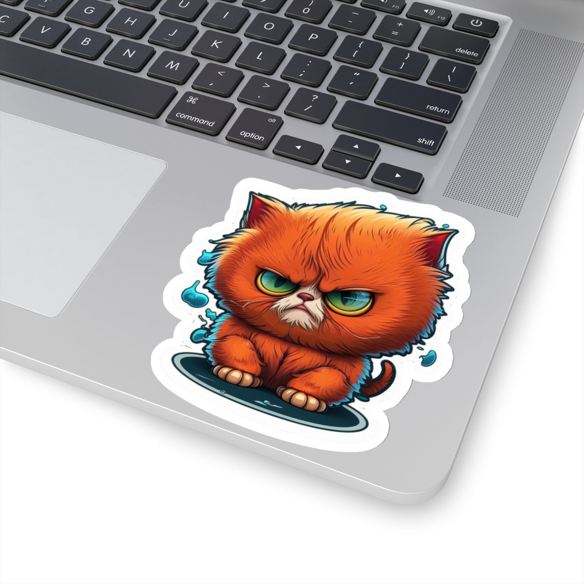 Kiss-Cut Sticker of cute funny angry anime cat kitten for your collection