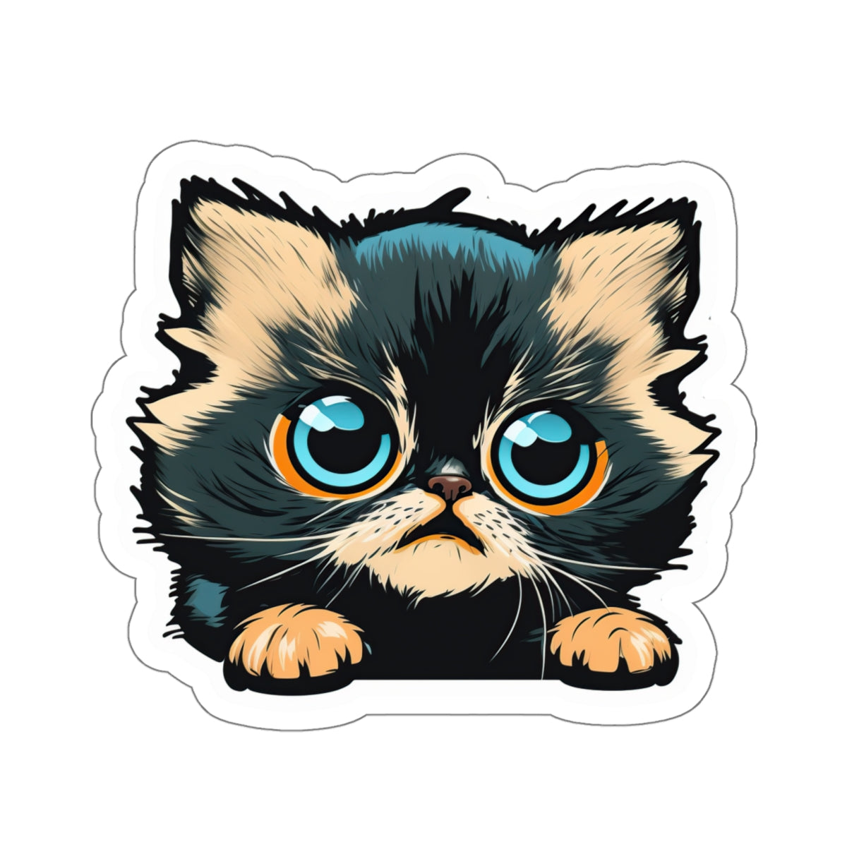 Kiss-Cut Sticker of cute funny cat kitten for your collection