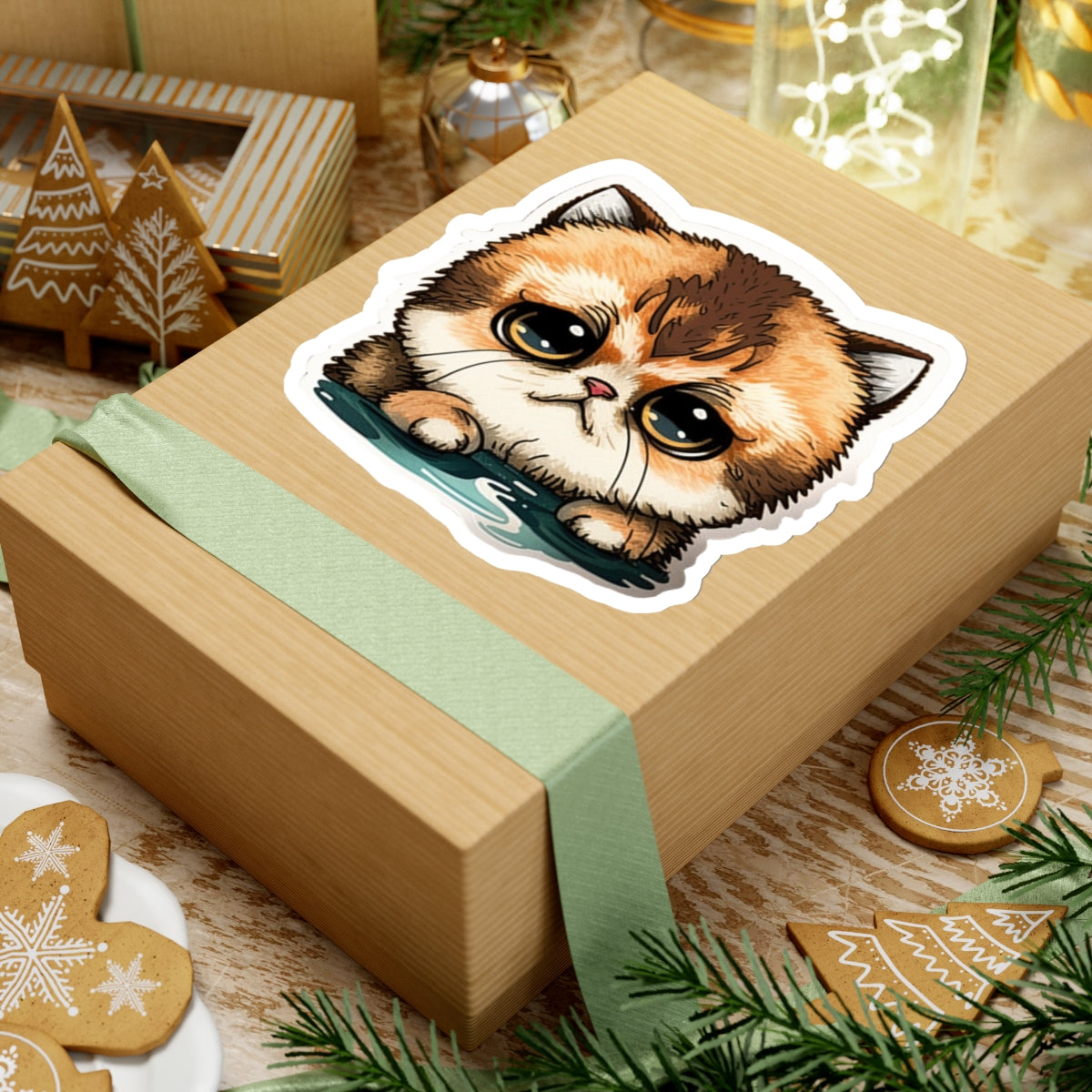 Kiss-Cut Sticker of cute funny cat kitten for your collection