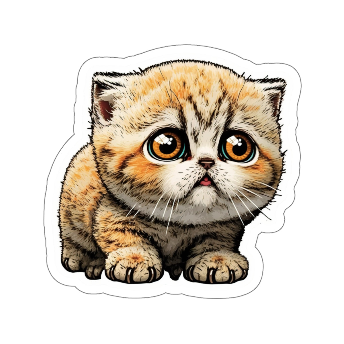 Kiss-Cut Sticker of cute funny cat kitten for your collection